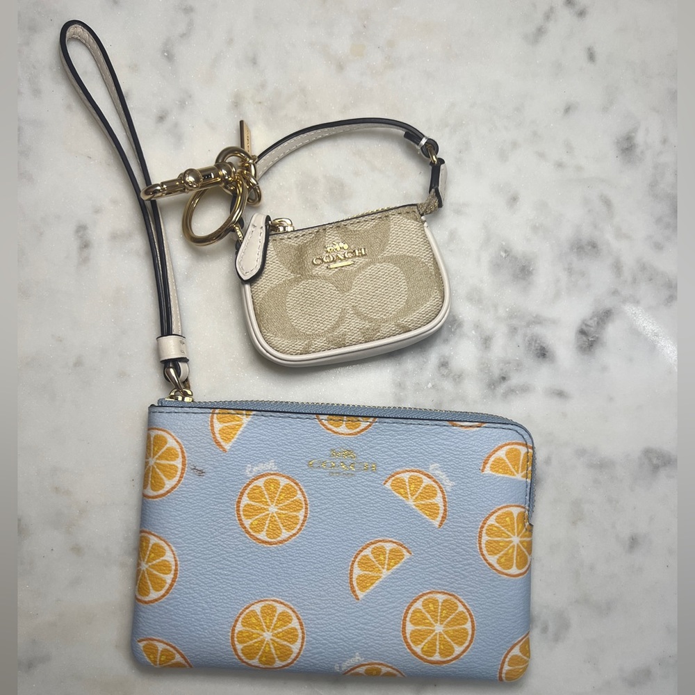 Coach Bundle - Mini Nolita Charm and Citrus Wristlet